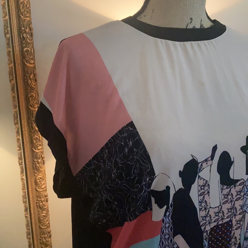 Unisex Modern Tunic Patchwork Print Medium - image 2